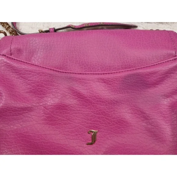 Women's Juicy Couture Crossbody Hobo Handbag Hot Pink Gold Medium - Picture 11 of 12